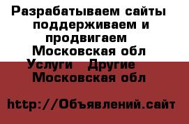 Разрабатываем сайты, поддерживаем и продвигаем - Московская обл. Услуги » Другие   . Московская обл.